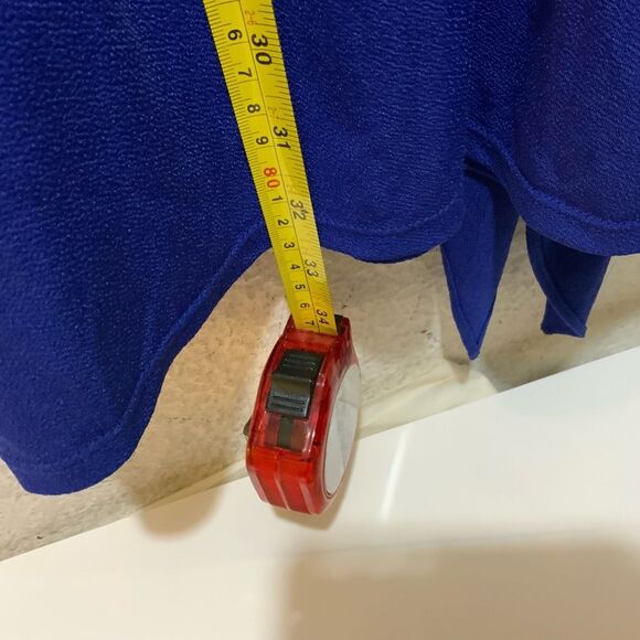 Rachel Zoe Enya Blue Sarong Long Sleeve Mini Dress Size 4 - Picture 9 of 9